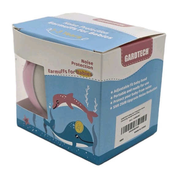 GARDTECH Baby Noise Protection Earmuffs Pink 0–3 Years Adjustable Headband - Picture 2 of 5